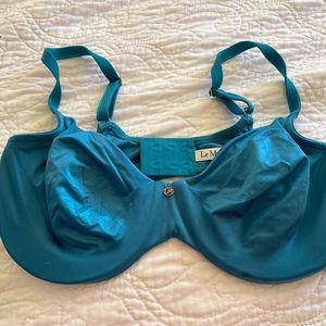 NWOT Le Mystere underwire Bra Peacock Blue 34DD/E Never Worn